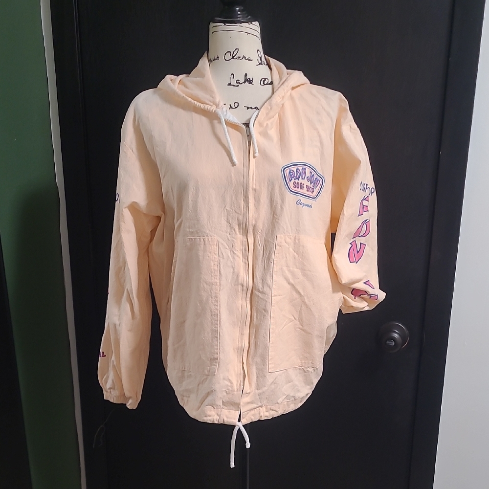 Ron Jon Peach Hooded Jacket with Purple And Pink Accents